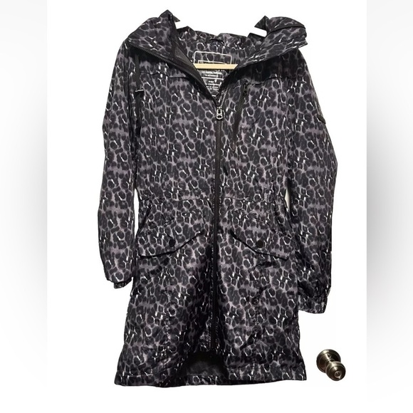 Lucky Brand Premium Performance Waterproof Long Leopard Print Anorak Size Small - Picture 1 of 16
